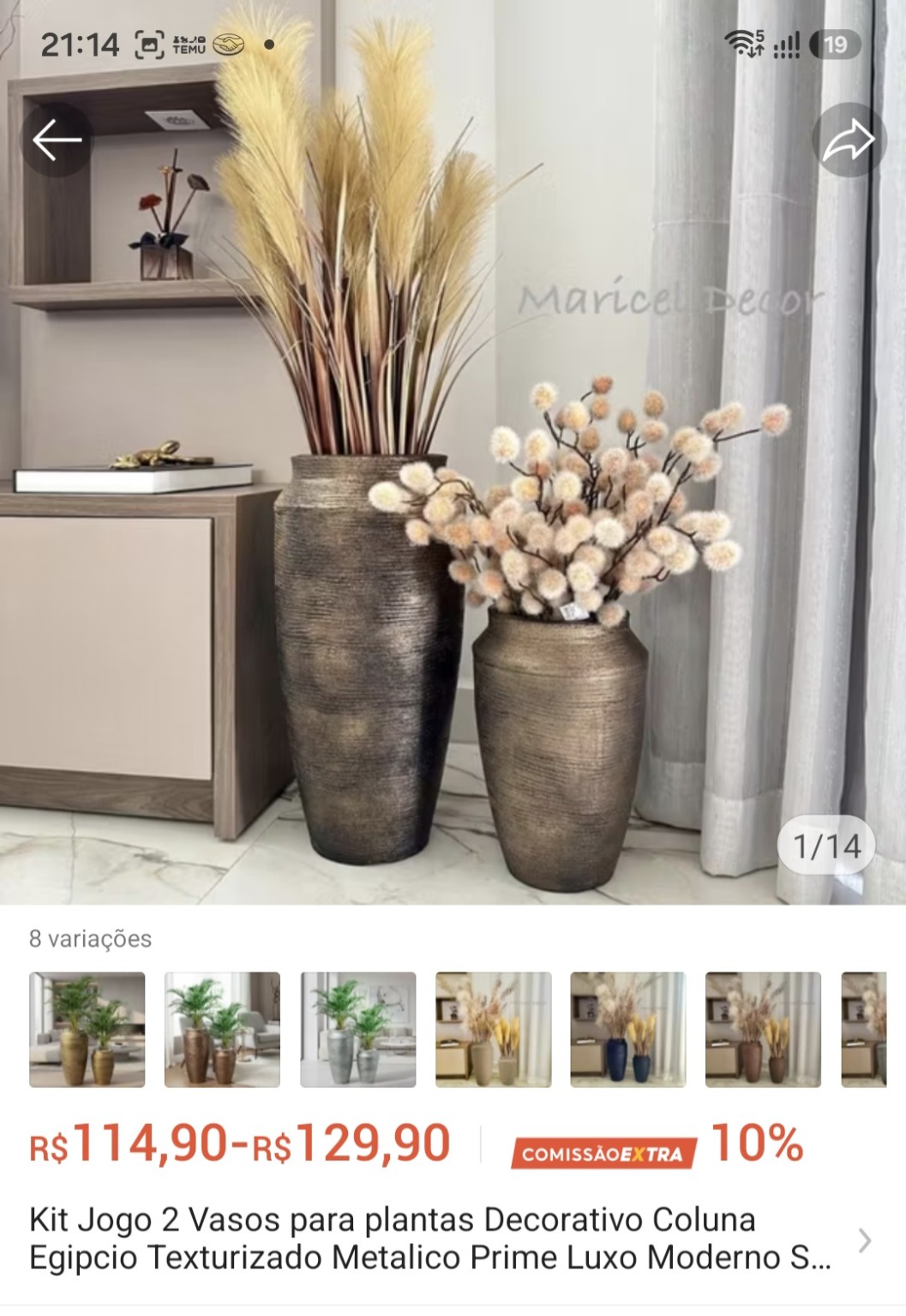 Kit Jogo com 2 Vasos para Plantas — Modelo Coluna
